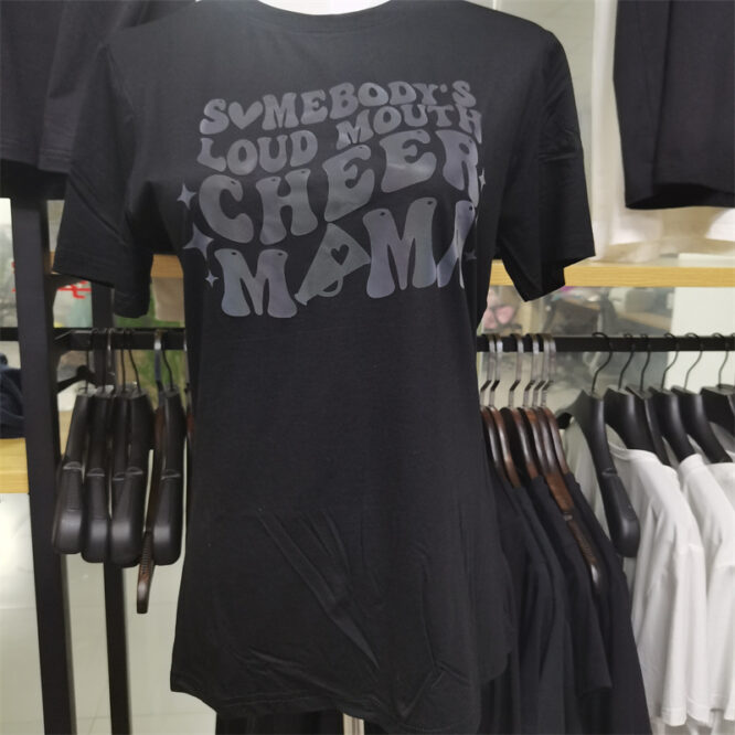 Reflective vinyl somebody loud mouth cheer mom design iron on sticker heat transfer printing - Image 5