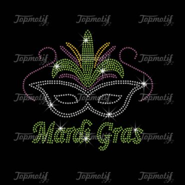 Custom Mardi Gras Rhinestone Transfer Designs For DIY Clothes